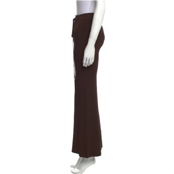 China Peter Do Brown Flared Ribbed Pants small - Picture 6 of 16